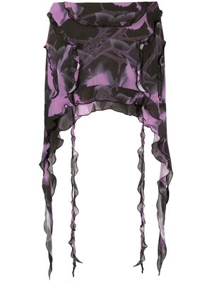 MISBHV floral-print ruffled mini skirt - Purple