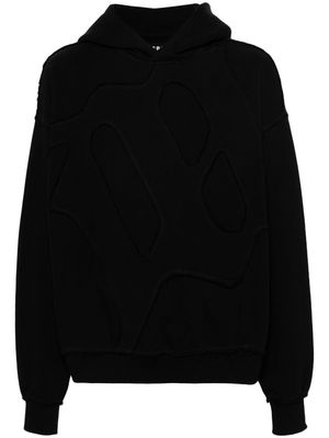 MISBHV frayed-detailing panelled hoodie - Black