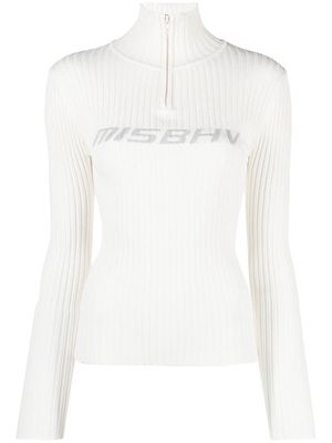 MISBHV intarsia-knit logo top - White