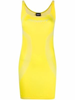 MISBHV intarsia logo-knit mini dress - Yellow