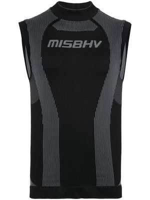 MISBHV jacquard-logo panelled performance top - Black