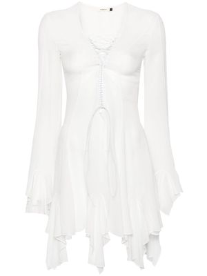 MISBHV lace-up chiffon minidress - White