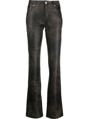 MISBHV leather-effect flared trousers - Brown