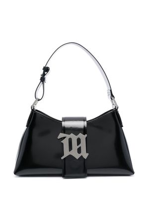 MISBHV leather logo-plaque shoulder bag - Black