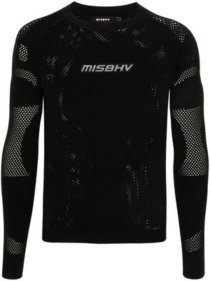 MISBHV logo-appliqué open-knit jumper - Black