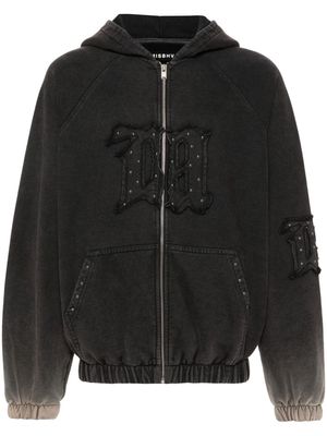 MISBHV logo-appliqué zipped hoodie - Black