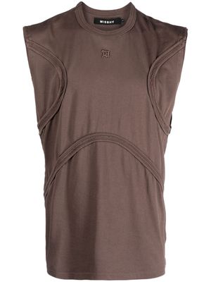 MISBHV logo-embroidery sleeveless top - Brown
