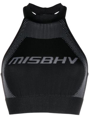 MISBHV logo-jacquard crop top - Black