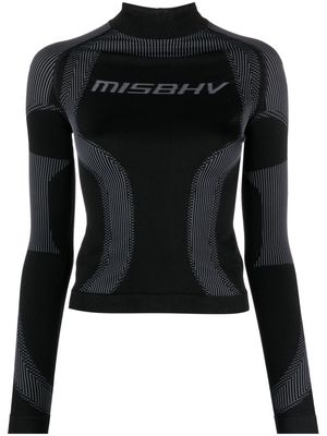 MISBHV logo-jacquard high-neck performance top - Black