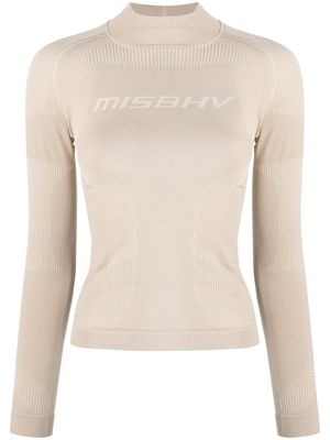 MISBHV logo-lettering roll-neck top - Neutrals