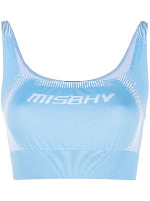 MISBHV logo-print crop top - Blue