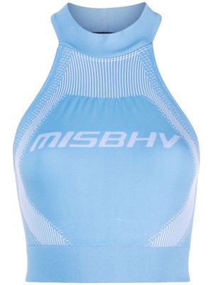MISBHV logo-print cropped top - Blue