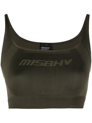 MISBHV logo-print cropped top - Green
