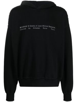 MISBHV logo-print exposed-seam hoodie - Black