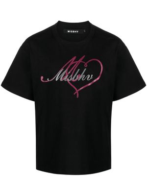 MISBHV logo-print glitter-embellished T-shirt - Black