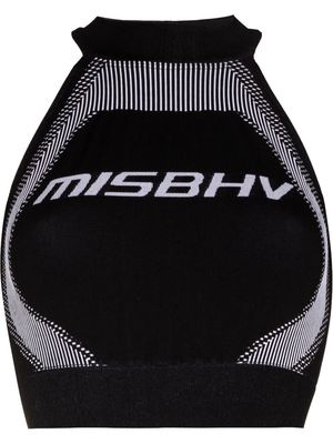 MISBHV logo-print halterneck performance top - Black