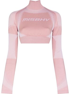 MISBHV logo-print long-sleeved cropped top - Pink