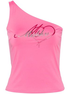 MISBHV logo-print one-shoulder top - Pink