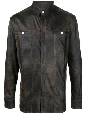 MISBHV long-sleeve faux-leather shirt - Brown