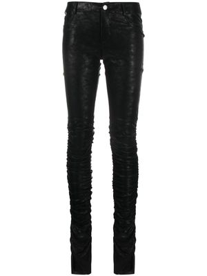 MISBHV low-rise ruched skinny trousers - Black