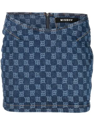 MISBHV monogram denim mini skirt - Blue
