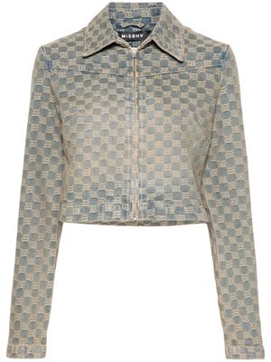 MISBHV monogram-jacquard denim jacket - Blue