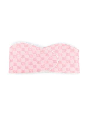 MISBHV monogram-jacquard faux-shearling scarf - Pink