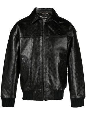 MISBHV monogram-jacquard leather jacket - Black