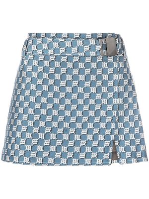MISBHV monogram jacquard mini skirt - BLUE