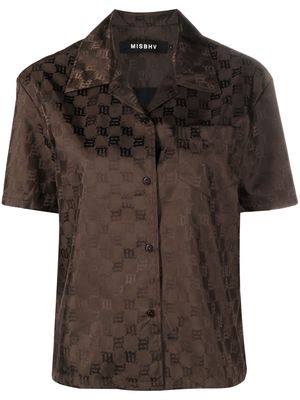 MISBHV monogram-jacquard short-sleeve shirt - Brown