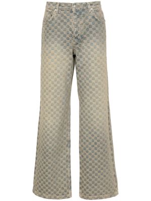 MISBHV monogram-jacquard straight-leg jeans - Blue