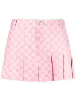 MISBHV monogram low-rise pleated miniskirt - Pink