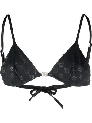 MISBHV monogram-pattern bikini top - Black