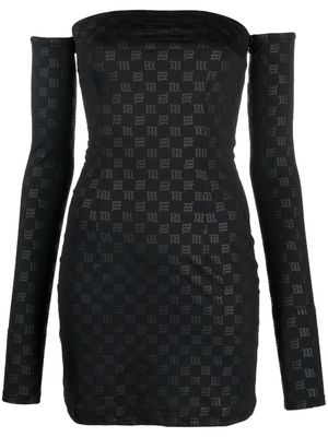 MISBHV monogram-pattern mini dress - Black