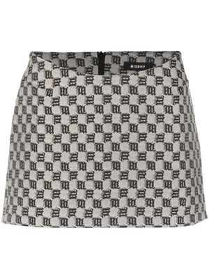 MISBHV monogram-pattern mini skirt - Neutrals