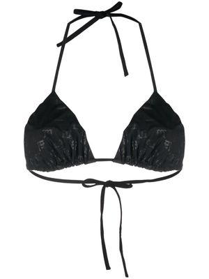 MISBHV monogram-print halterneck bikini top - Black