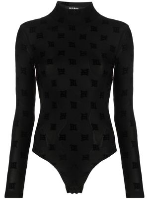 MISBHV monogram semi-sheer bodysuit - Black