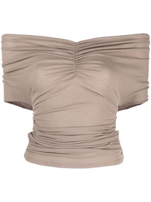 MISBHV off-shoulder ruched blouse - Neutrals