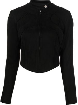 MISBHV panelled cropped biker jacket - Black