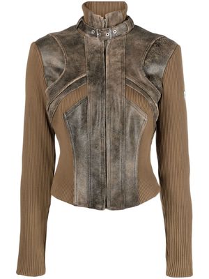 MISBHV panelled zip-up jacket - Brown