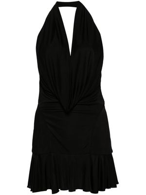 MISBHV plunging-neck satin minidress - Black