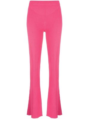 MISBHV ribbed-knit flared trousers - Pink