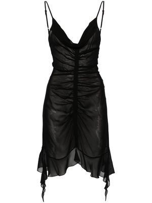 MISBHV ruched chiffon minidress - Black