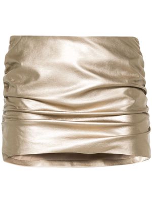 MISBHV ruched metallic miniskirt - Gold