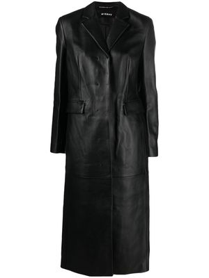 MISBHV single-breasted leather coat - Black