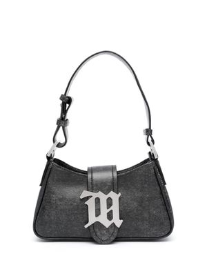 MISBHV small logo-plaque leather shoulder bag - Black