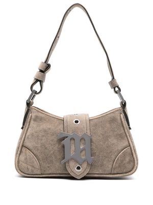 MISBHV small logo-plaque suede tote bag - Neutrals