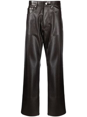 MISBHV tapered-leg faux-leather trousers - Brown