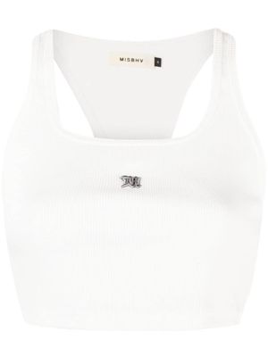 MISBHV The M logo-embroidered top - White
