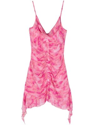 MISBHV tie-dye chiffon minidress - Pink